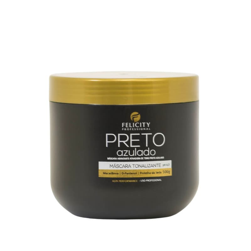 Mascara Tonalizante Preto Azulado FelicityProfessional 500Gr