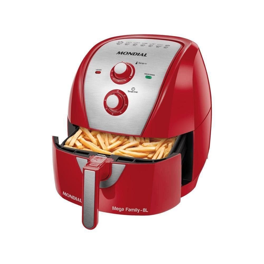 Fritadeira Elétrica Air Fryer 8 Litros Mondial Afn80 5993-02 Vermelho-inox 220 V
