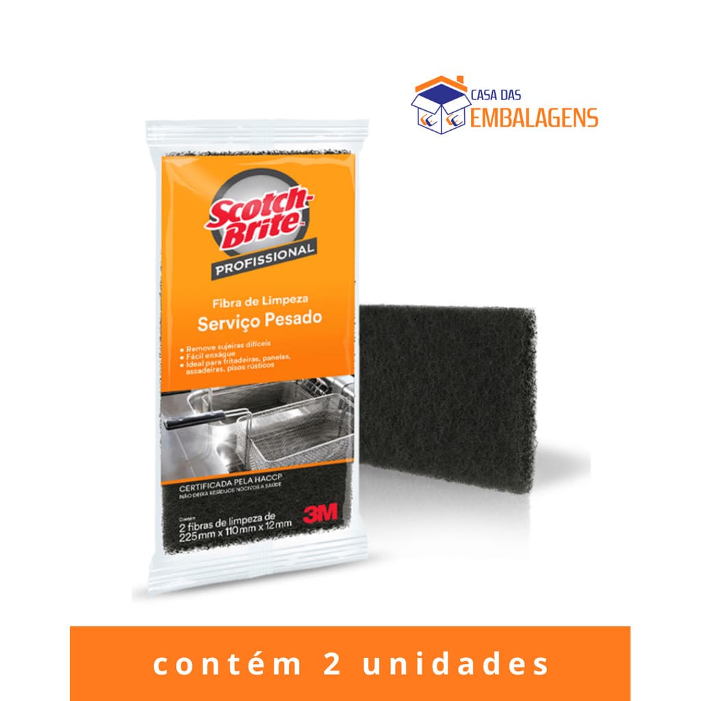 Fibra de Limpeza Pesada Scotch-Brite 3M Kit com 2 unidades