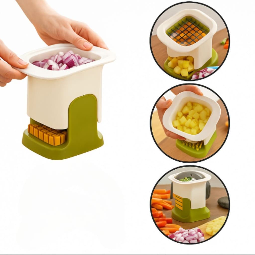 Cortador Picador Fatiador De Legumes Frutas Em Cubos Manual Cozinha Fatiador