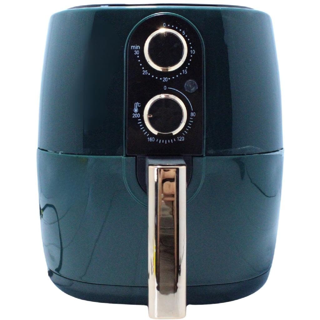 Fritadeira Elétrica AirFryer Elite Sem Óleo 3,5 Litros -110v, azul escuro, controles rotativos, fundo branco.