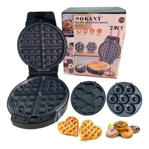 Máquina Multifunção 3 Em 1 Bolinho Donuts Waffle 600w 110Voltagem
