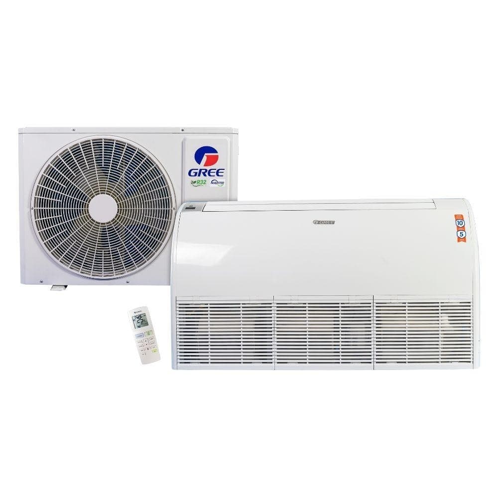 Ar-condicionado Split Gree G-Prime Inverter Compact 36000 BTU, unidade externa e interna brancas, logo Gree