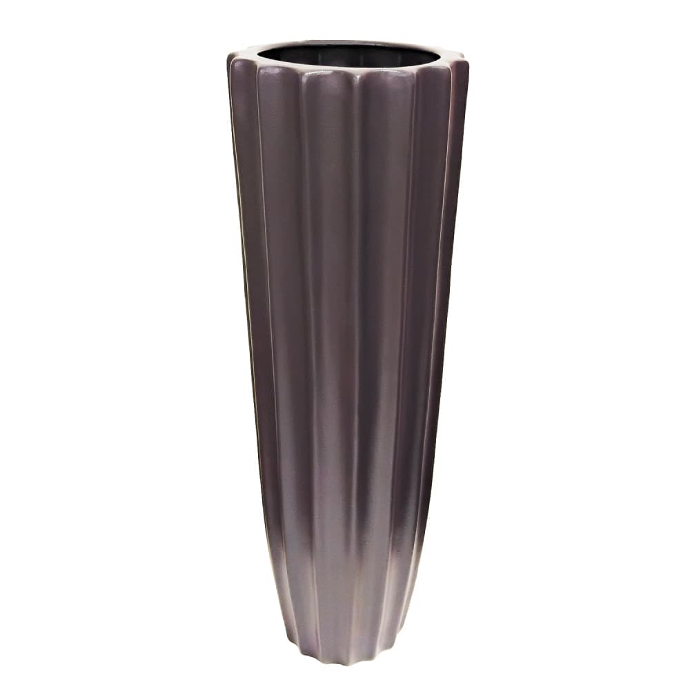 Vaso de chão boca larga chocolate texturizado 73x23cm