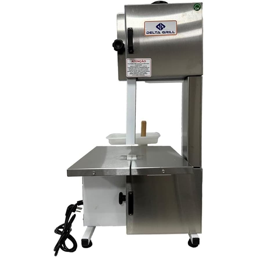 Máquina Serra Fita Em Inox 1,46m Bancada Com Moedor De Carne 110v/220v