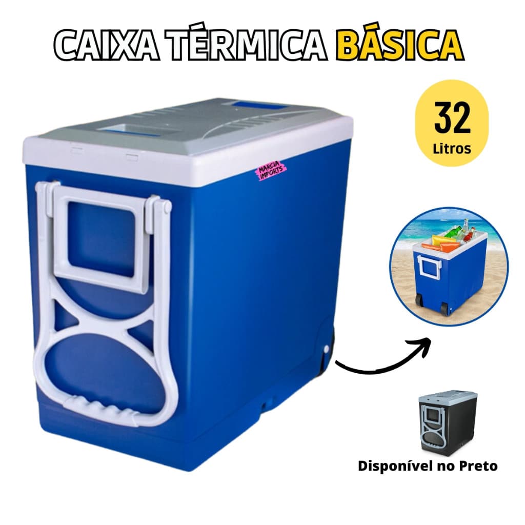 Caixa Termica com Rodinhas e Alça Cooler com 32 Litros Caixa Super Termica