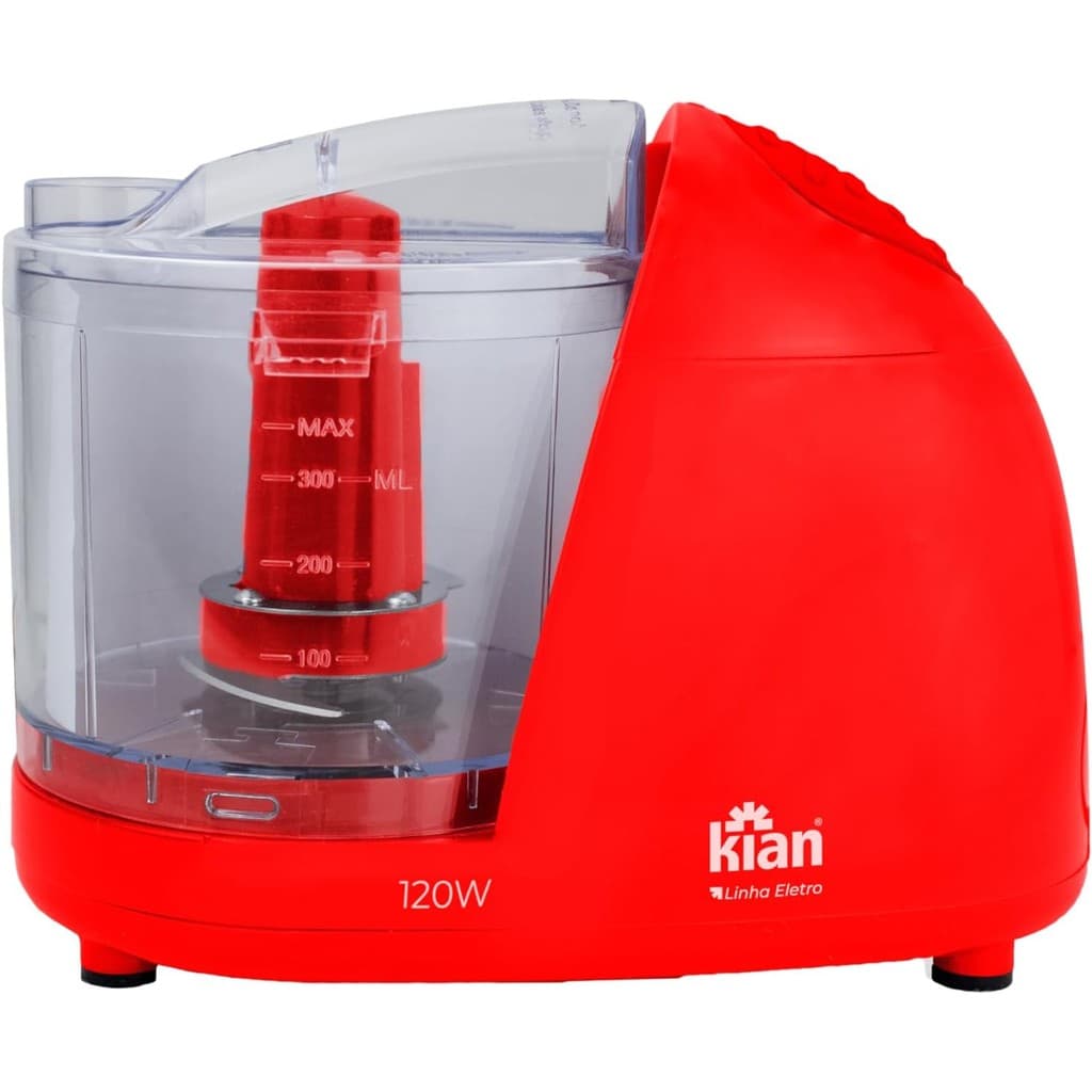 Mini Processador Triturador Moedor De Alimentos 1200W Kian 500ml Vermelho 127v