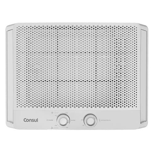 Ar condicionado de janela Consul 7500 BTUs branco com grelha perfurada e controles