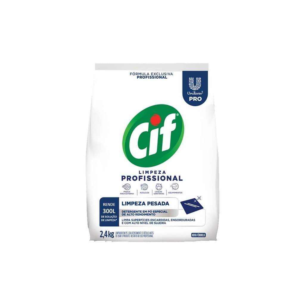 Limpador em Pó Limpeza Pesada 2,4kg CIF Detergente em Pó para Manchas e Sujeiras Dificeis