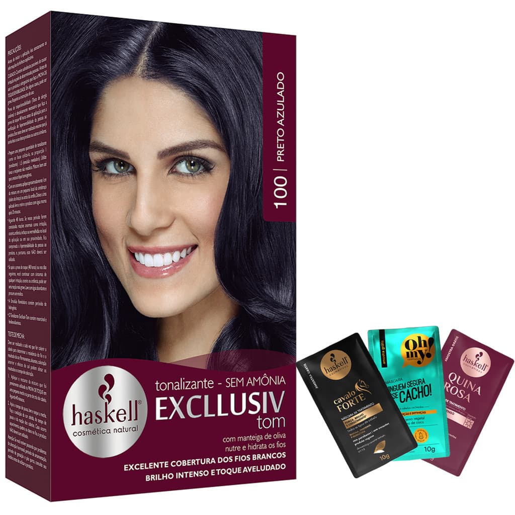 Haskell Tonalizante 100 Excllusiv Tom Preto Azulado