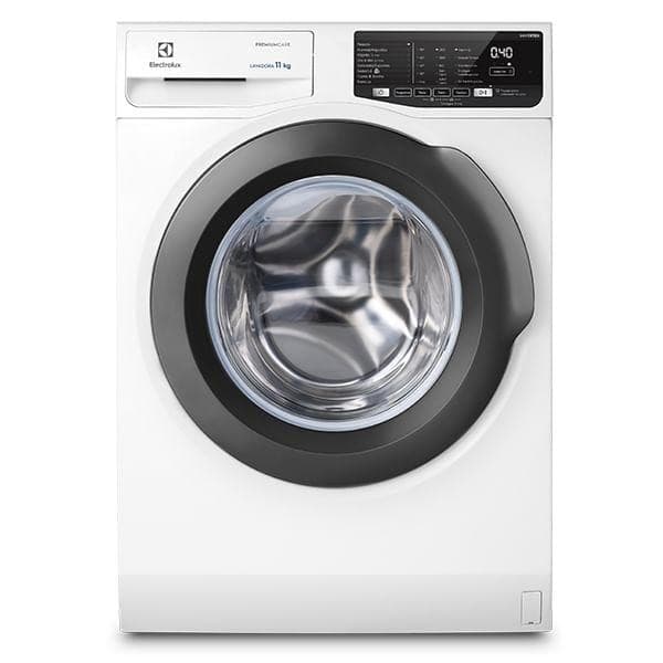 Máquina de lavar Electrolux 11kg frontal branca com display digital e porta de vidro