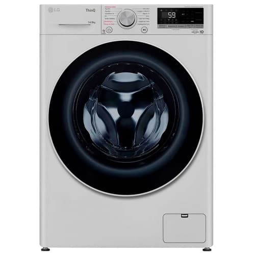 Lava e Seca LG Smart VC4 14Kg Com Inteligência Artificial AIDD CV5014WC4, máquina de lavar roupa frontal branca com controle digital