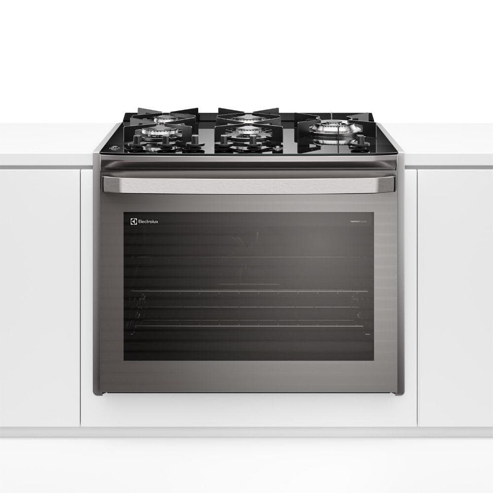 Fogão de Embutir Electrolux 5 Bocas Cinza com Mesa de Vidro e Grill