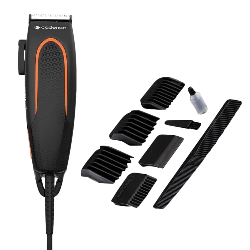 Máquina De Cortar Cabelo Barba Aparador Maquininha Barbear 4 Pentes 127V Cadence