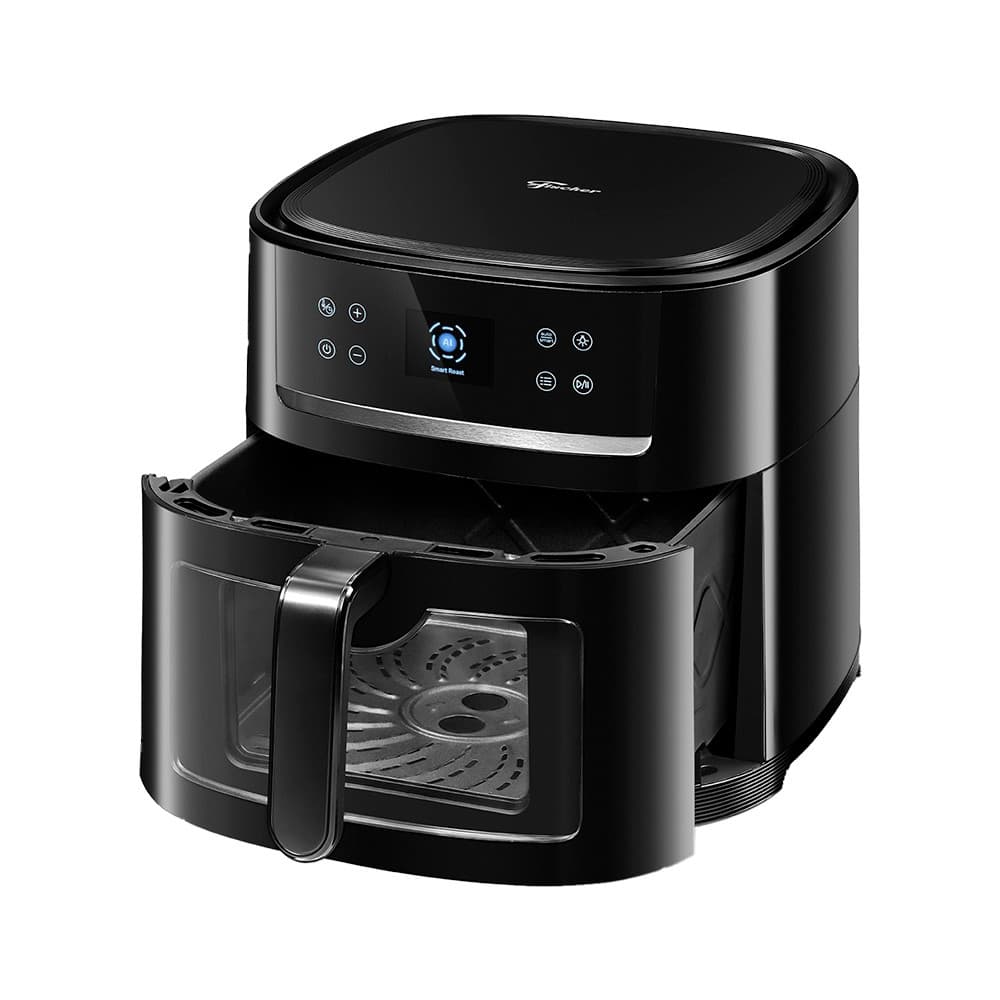 Fritadeira Elétrica Fischer Air Fryer Smart 8L Preta com porta aberta