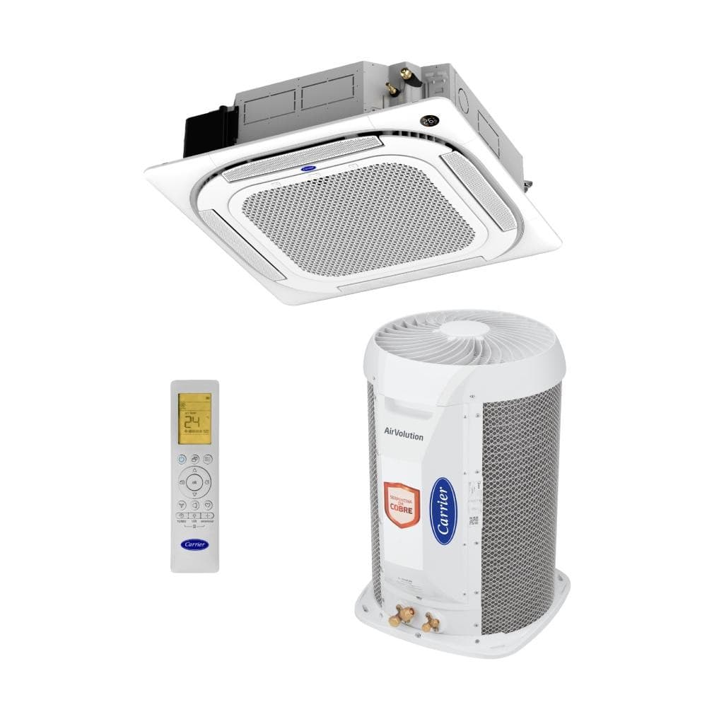 Ar Condicionado Split Cassete Inverter Carrier K7 4-VIAS 28000 BTUs Frio 220V com controle remoto