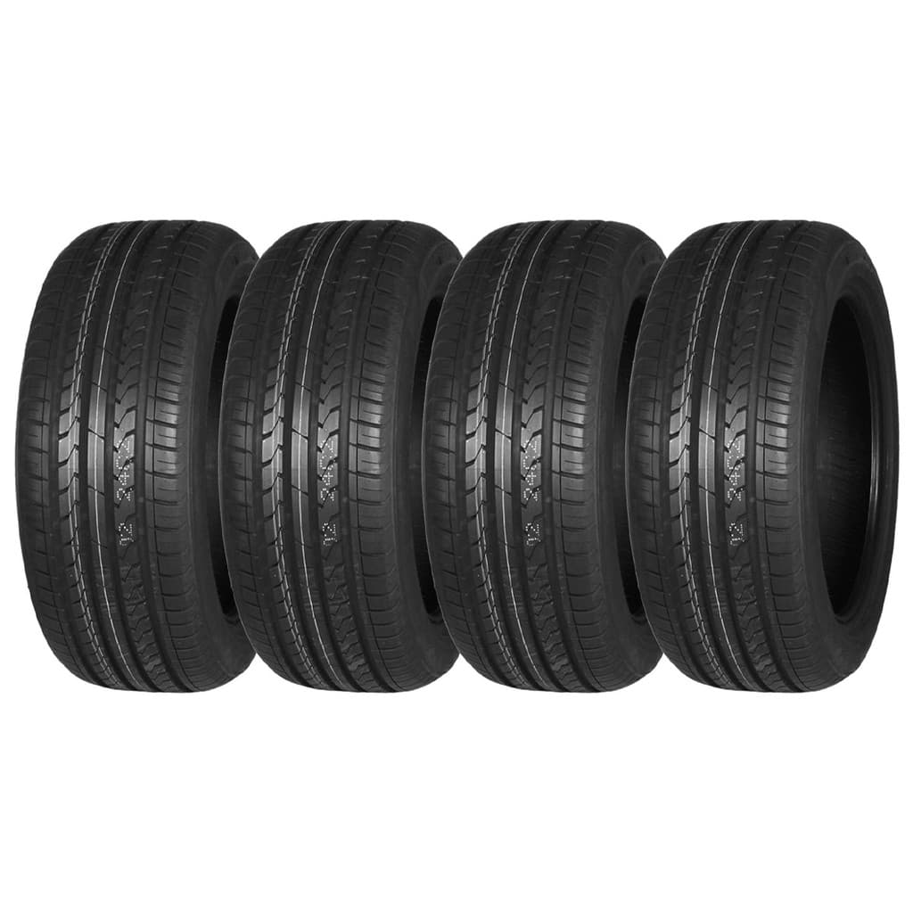 Kit 4 pneus Chengshan aro 16 205/65 R16 95V, pretos com detalhes em branco e cinza