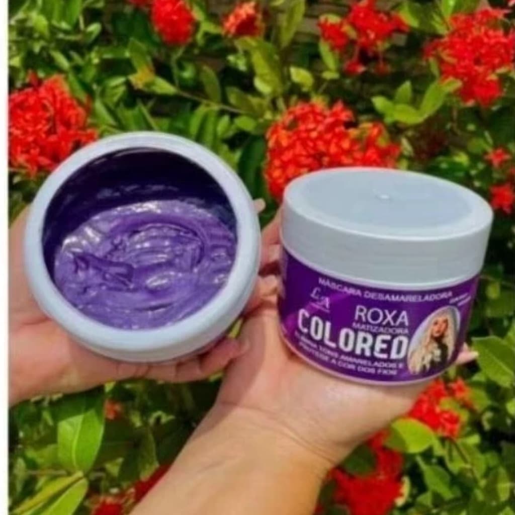 Máscara Tonalizante Roxa Matizadora Cabelos Loiros Resultado 100% Natural L&A Cosméticos