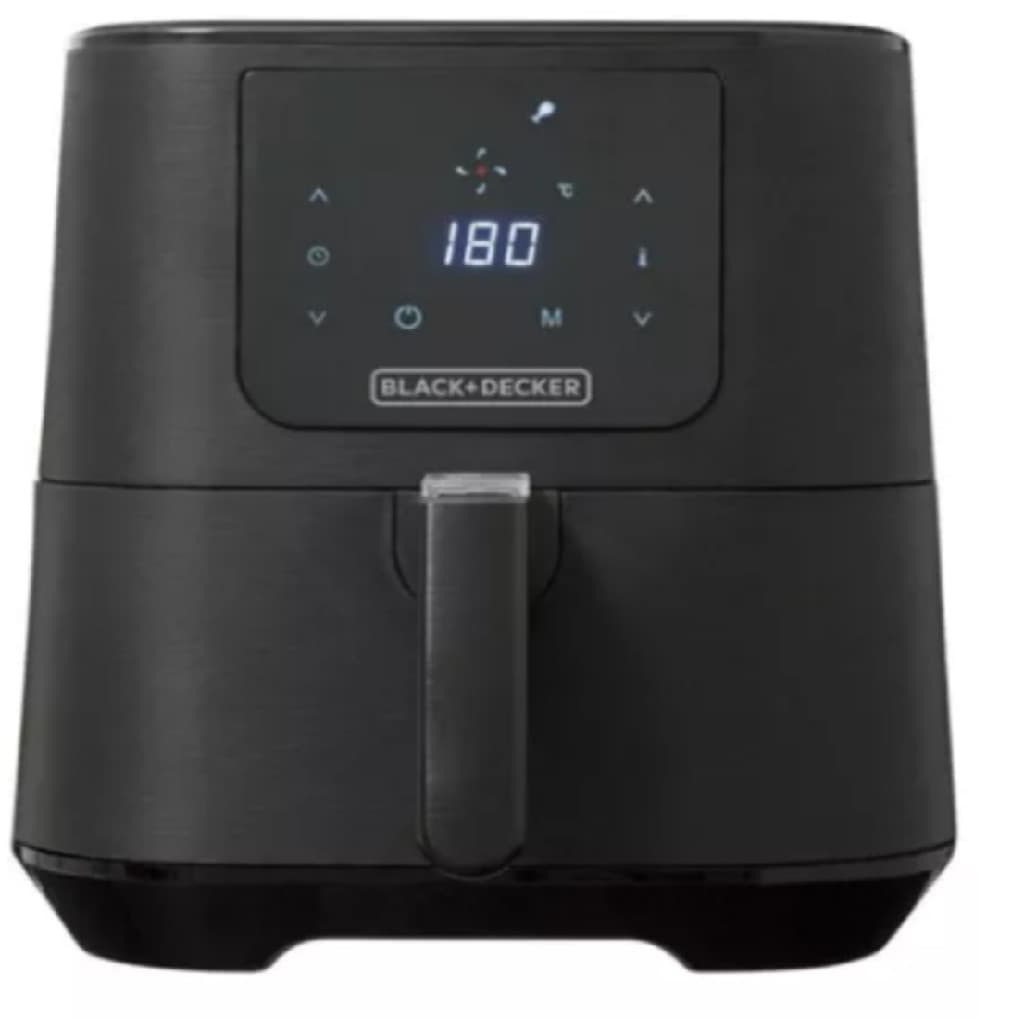 Fritadeira sem óleo Black+Decker 7L preta com cesto antiaderente