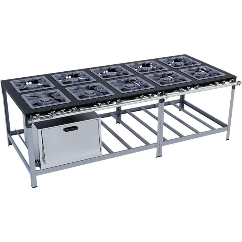 Fogão Industrial Stori Premium 10 Bocas 40x40 Com Forno M21 Metalmaq