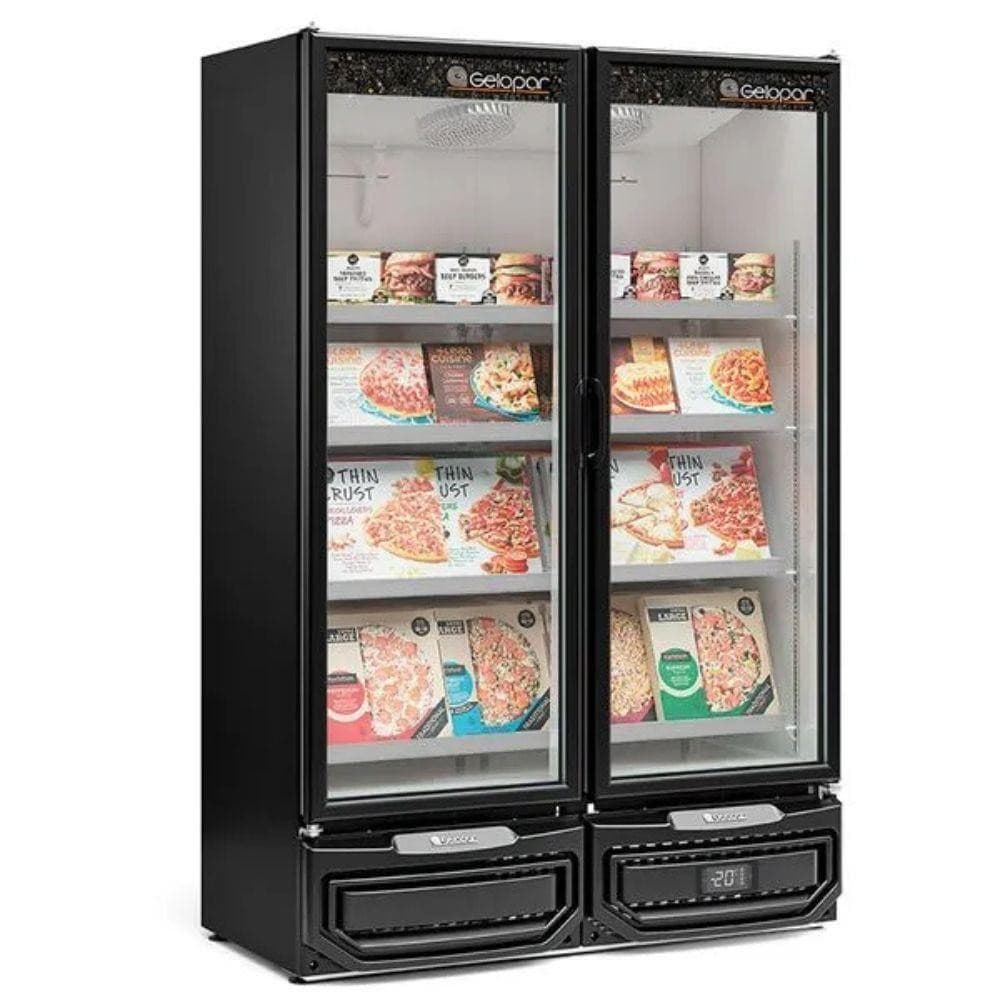 Freezer Expositor Vertical 2 Portas Gcvc950el Preto Gelopar 220V Expositor 957 Litros Preto 220V
