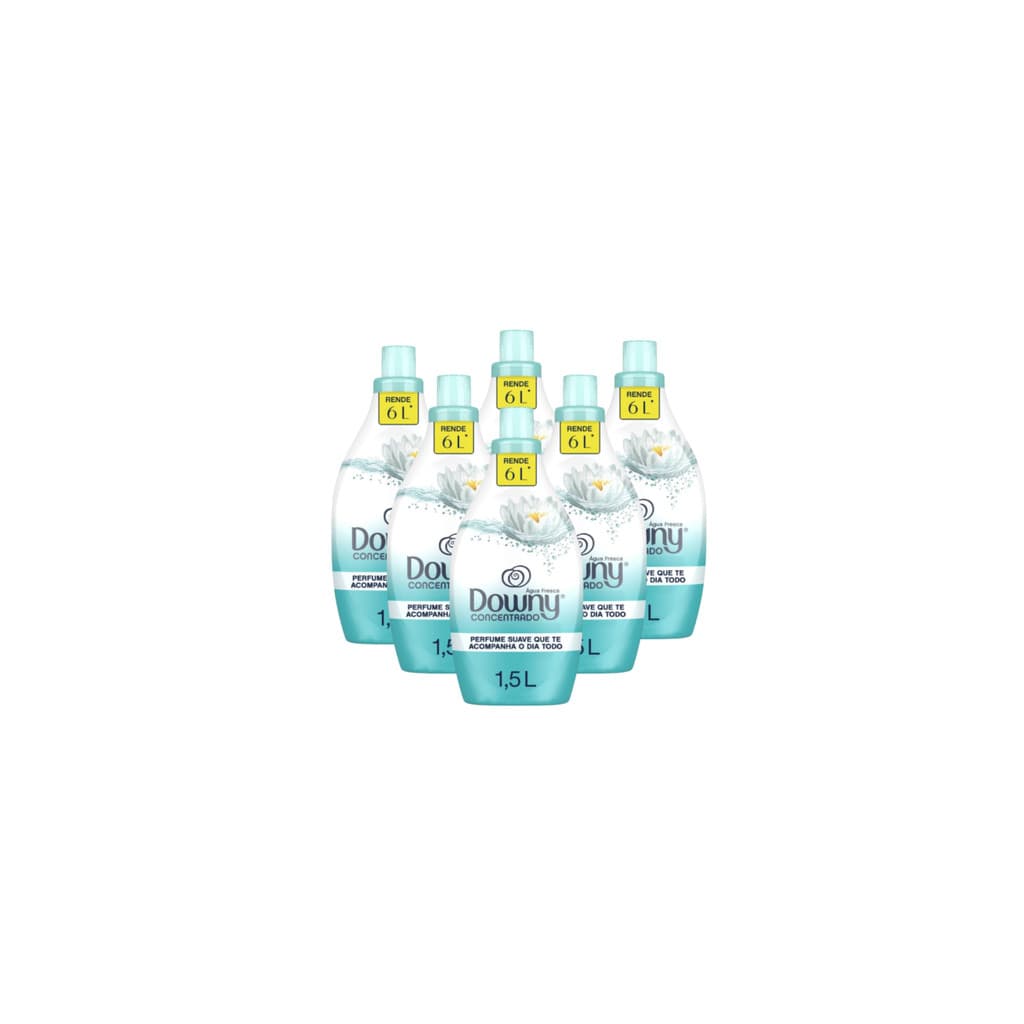 Kit 6 Amaciante Downy Concentrado Água Fresca 1,5L Rende 6L