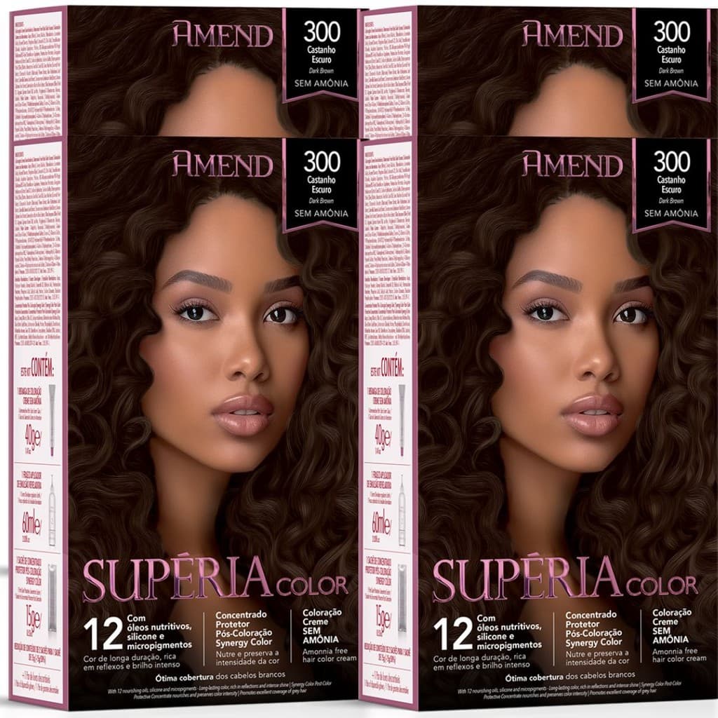 Tonalizante Amend Supéria Color 300 Castanho Escuro