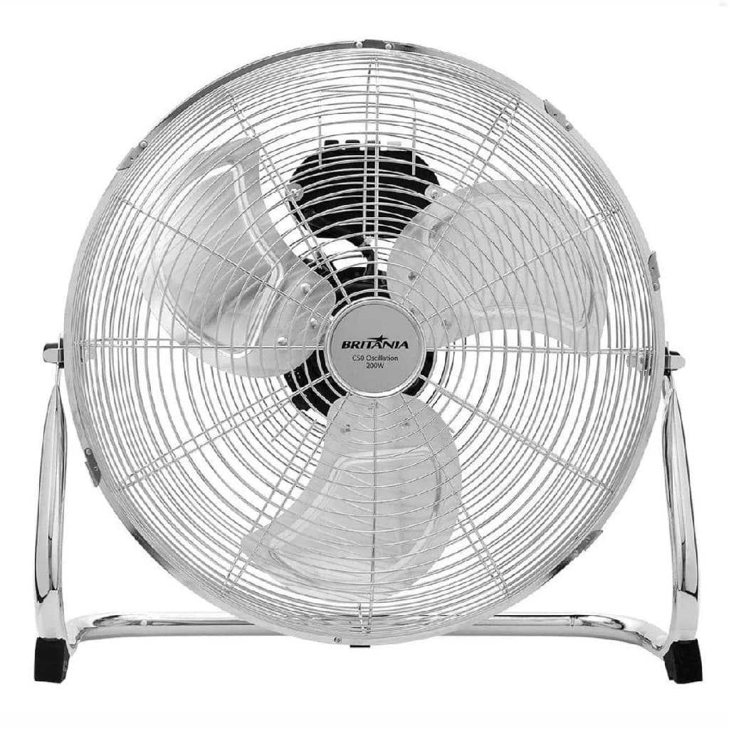 Circulador De Ar Britânia C50 3 Pás Turbo Oscillation Cromado 200W Prata Metálico