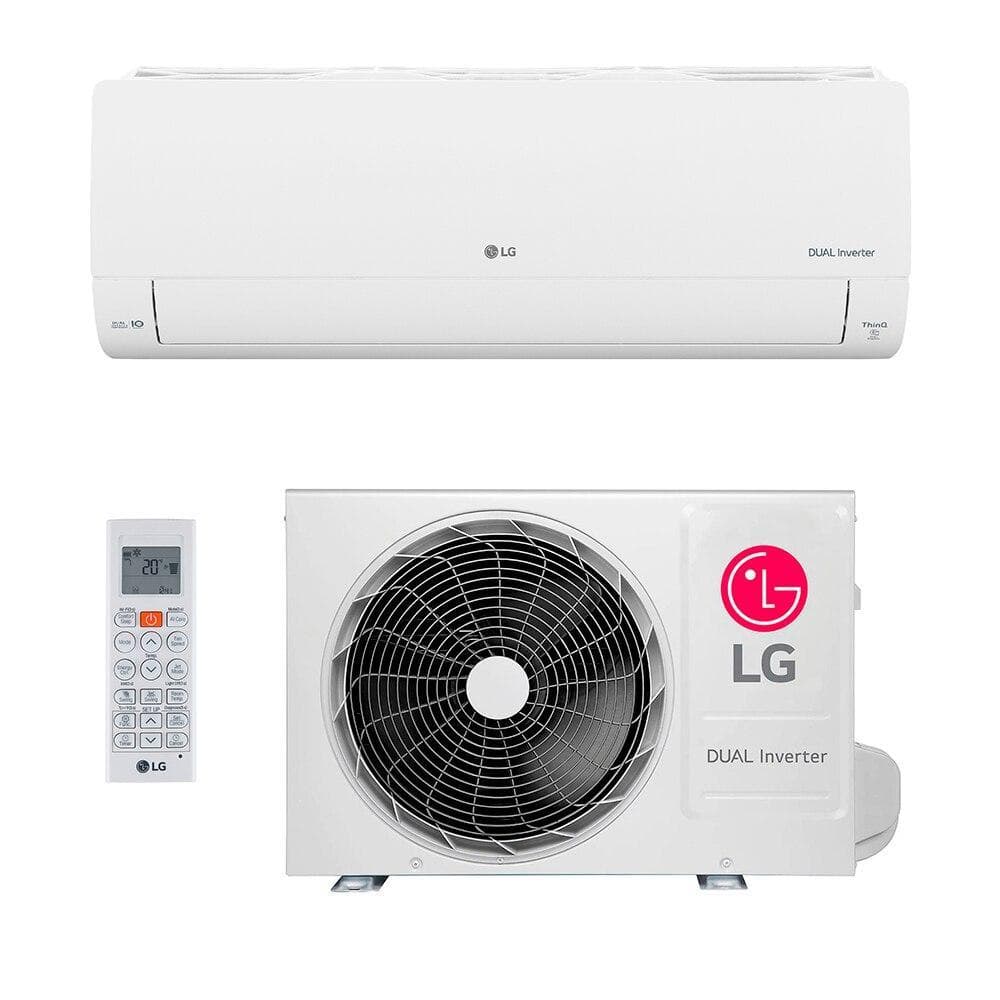 Ar-condicionado Split Inverter LG AI Dual 9000 BTUs branco com controle remoto