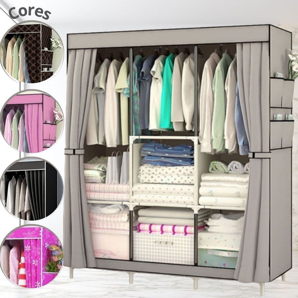 Guarda Roupa Dobrável Organizador De Roupas Portátil Multiuso Armário Organizador de Roupas Sapatos