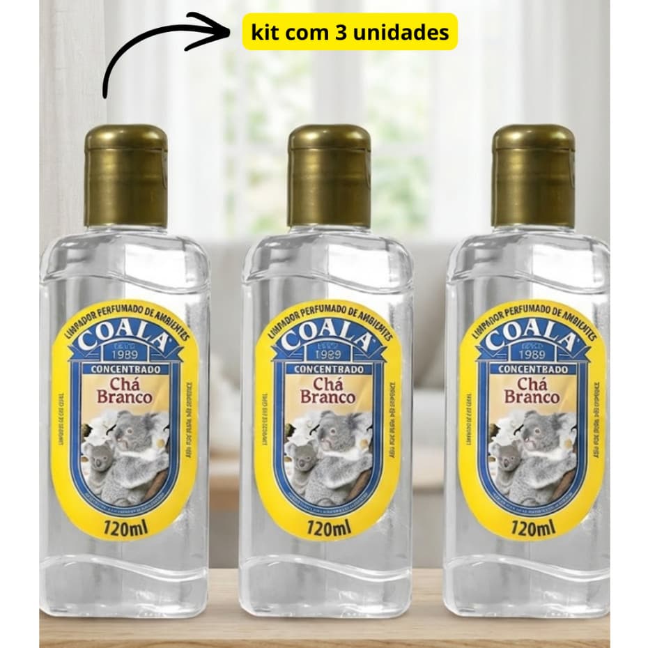 Kit Coala 3 Produtos Limpeza Domestica Aroma Suave Ambiente Perfumado Uso Diario Alto Rendimento Casa Limpa