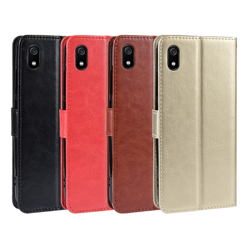 Adequado para Xiaomi redmi 7a caso de telefone Flip redmi 7a caso protetor Crazy Horse padrão couro caso cartão cordão s