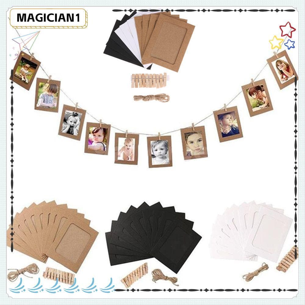 Kit de suprimentos para festas com porta-retratos de 3-6 polegadas, clipes e corda