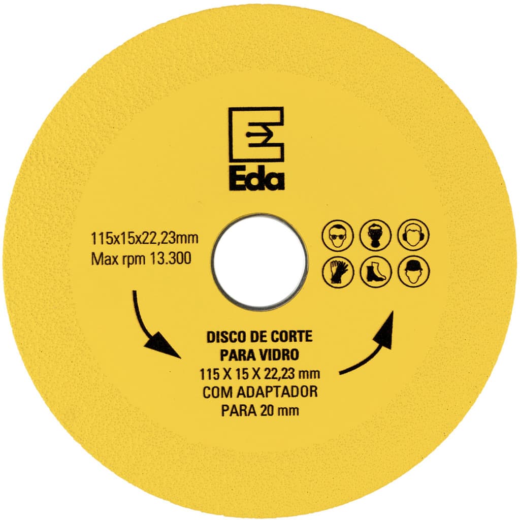 Disco de corte para vidro 115mm cerâmica e diamante para serra de mármore Eda Profissional
