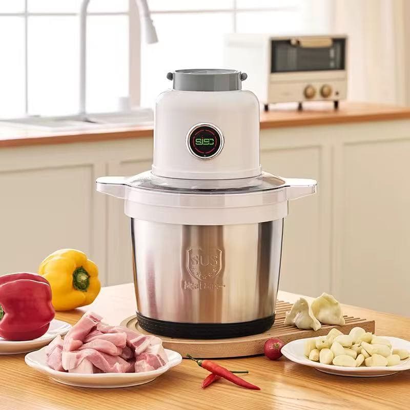 8L Moedor Triturador Elétrico Multiprocessador Picador Alimento Mixer Carne Alho Cozinha Casa Profissional 110v - PL