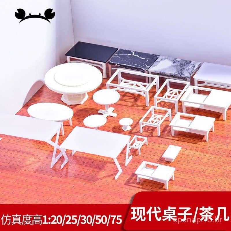 Materiais para diorama DIY, ornamentos para modelos de cenário, mesa de centro, mesa moderna/mesa de centro, mesa modelo