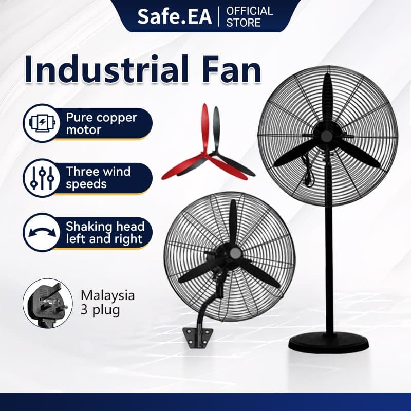 2 Anos de Garantia Ventilador Industrial de 20/26/30" Ventilador de Pé 280W Alta Potência Ventilador de Parede Ventilado