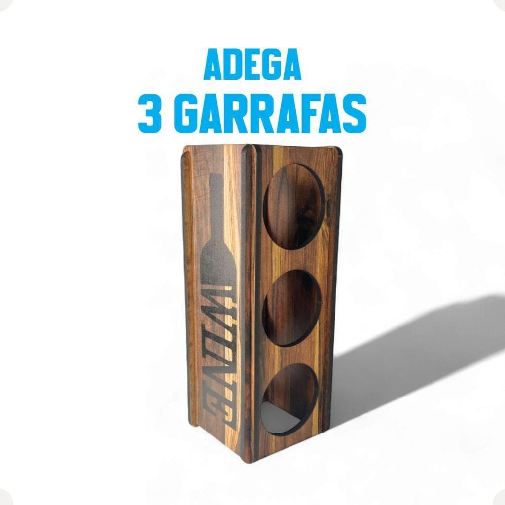 Adega Para 3 Garrafas Mdf Decorativo Bar Parede Gourmet Cantinho Do Vinho Casa E Decoração