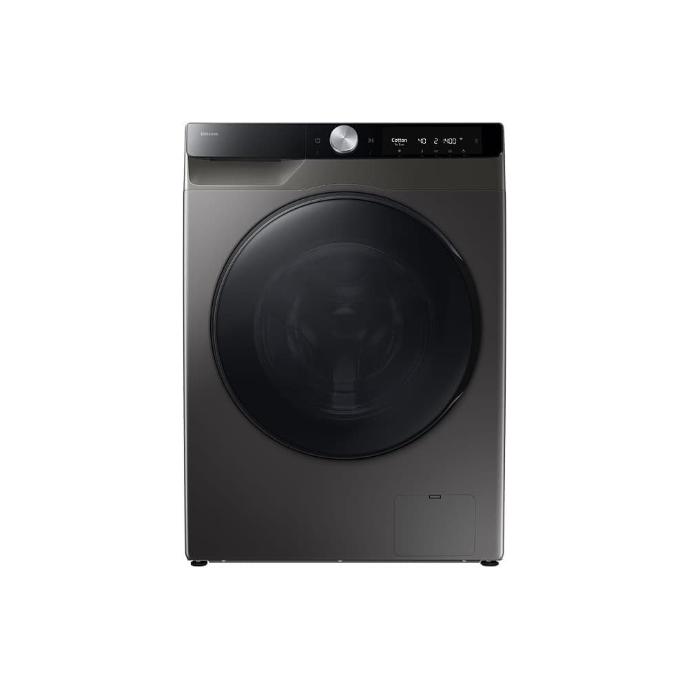 Máquina de lavar roupa frontal Samsung Smart AI Control WD13FG Inox 13kg, preto e aço inoxidável