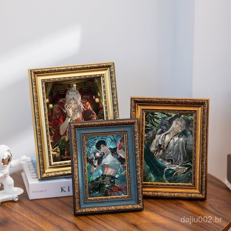 ⭐ ⭐ Porta-retratos vazio de 6 polegadas, peça decorativa vintage, quadro decorativo suspenso A4 de 8 polegadas, porta-re