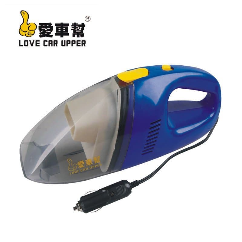 Aspirador de pó portátil azul e amarelo LOVE CAR UPPER para uso em carros