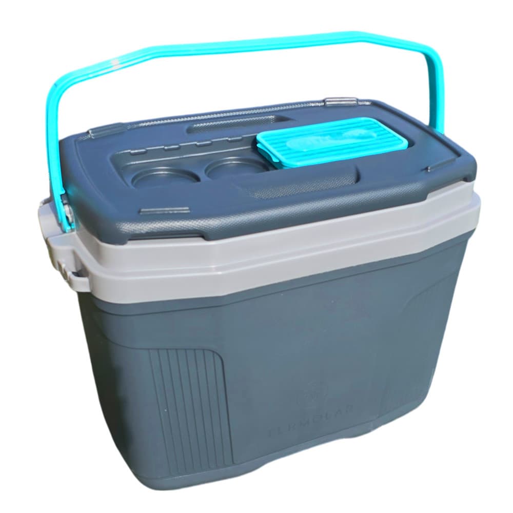 Caixa Cooler Térmico 32 Litros Cinza Plus Com Alça Cabe Até 45 Latas Para Praia Camping Pesca