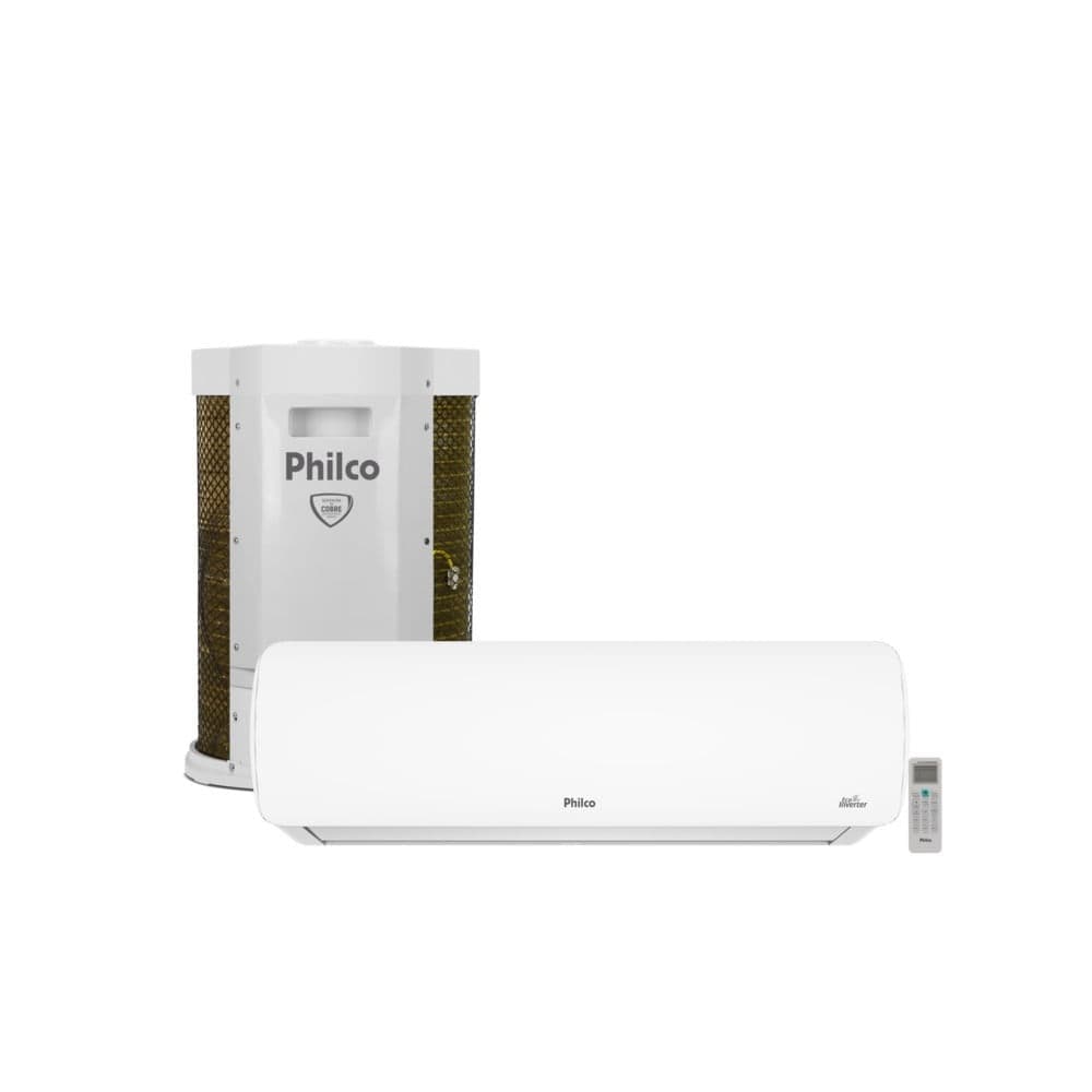 Ar condicionado split Philco parede 30000 BTU/h, evaporador e condensador brancos