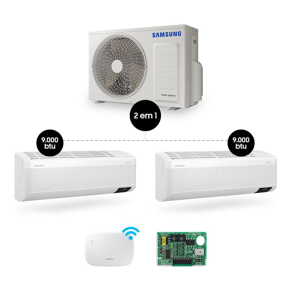 Sistema de ar condicionado Bi-Split Samsung WindFree 18.000 BTUs com WiFi
