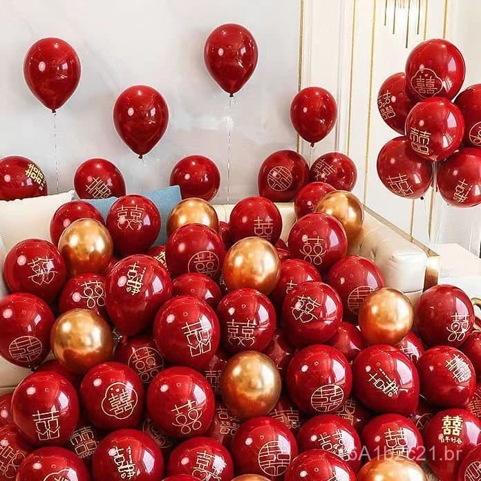 Balões de casamento, decoração de casamento em vermelho romã, artigos para casamento, festa de aniversário, balões para 