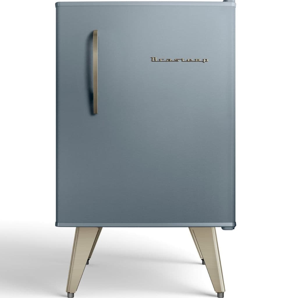 Frigobar Brastemp BRA08HW Retrô 76 Litros Azul Claro com design retrô