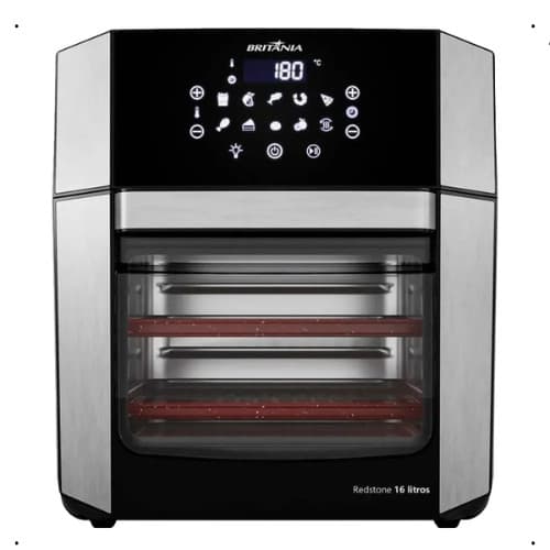 Forno elétrico de ar quente Britânia 16L 4 em 1 com porta removível