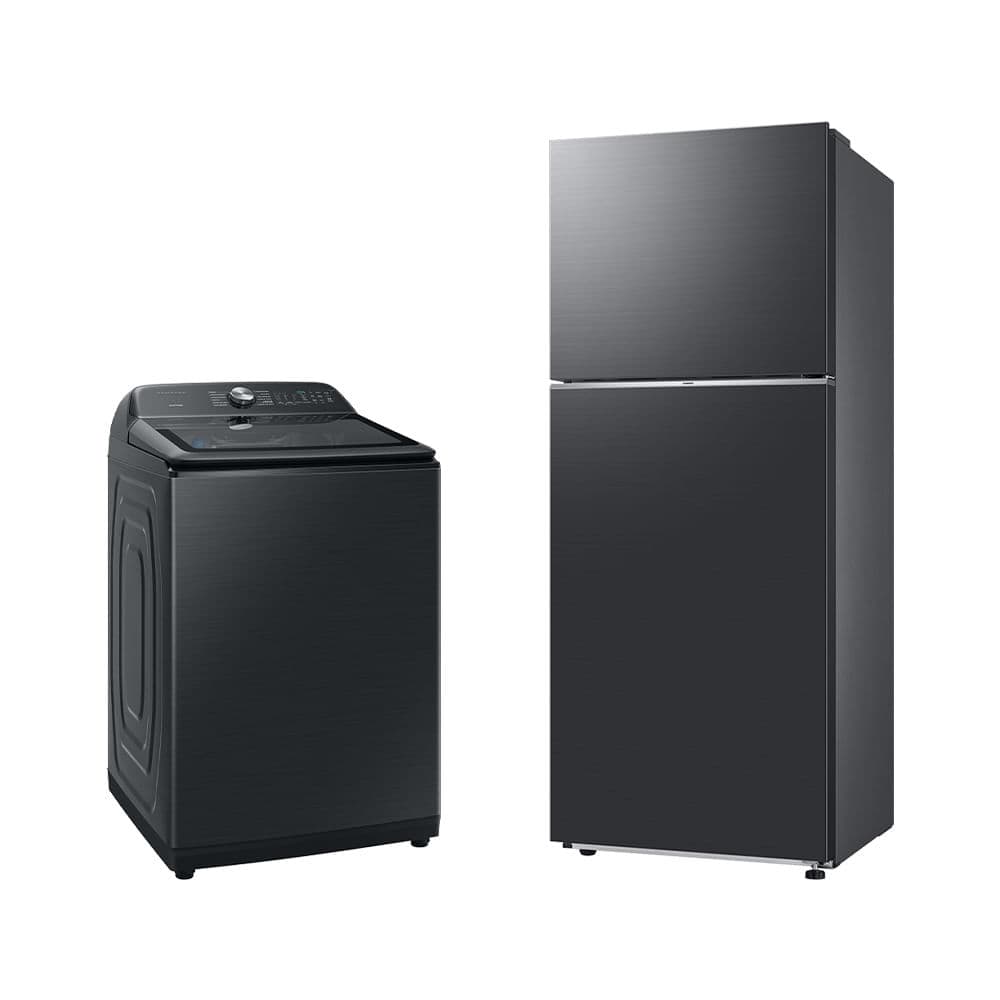 Lavadora Samsung Digital Inverter WA23B Black 23kg 127V + Geladeira Samsung TMF RT38DG6120B1FZ 391L Black Inox Bivolt