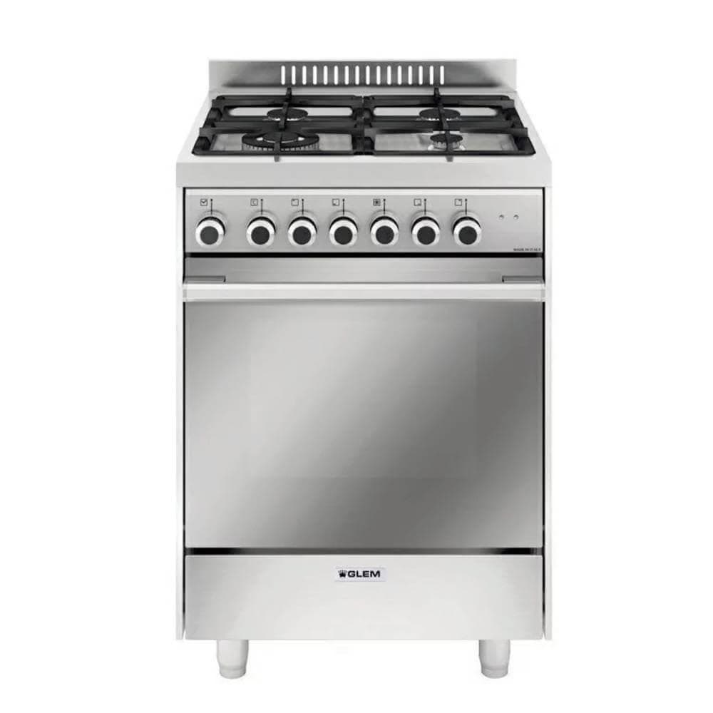 Fogão Glem 4 Bocas 60cm com Forno Elétrico Inox GLMMQ6613VI - 220V