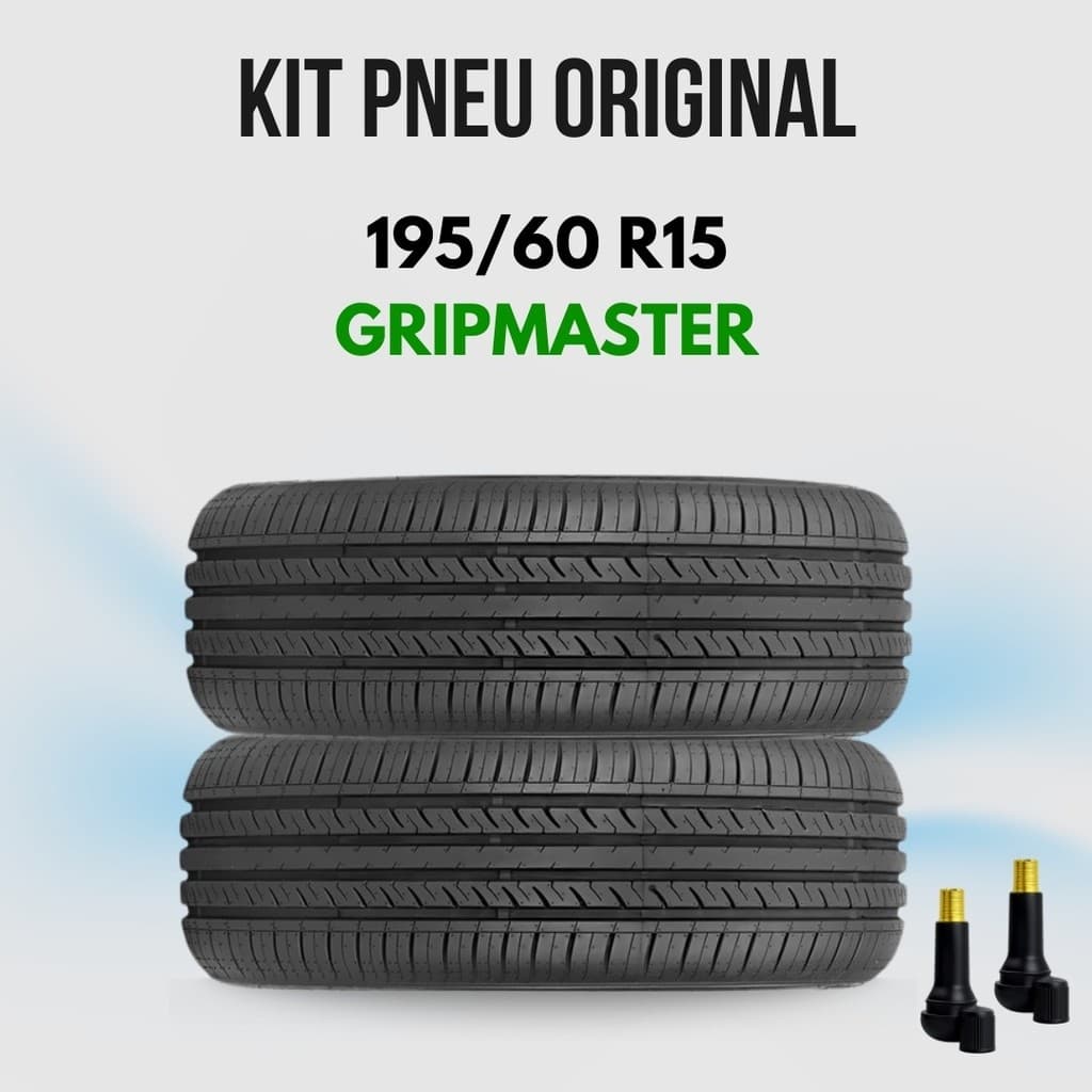 Jogo de Pneus Com Bicos Pronto Para Uso Gripmaster 195/60 R15 2 Pneus Novos